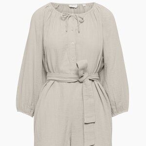 Aritzia Wilfred Sparks Romper Size XS Oversized Gauzy Organic Neutral Crunchy